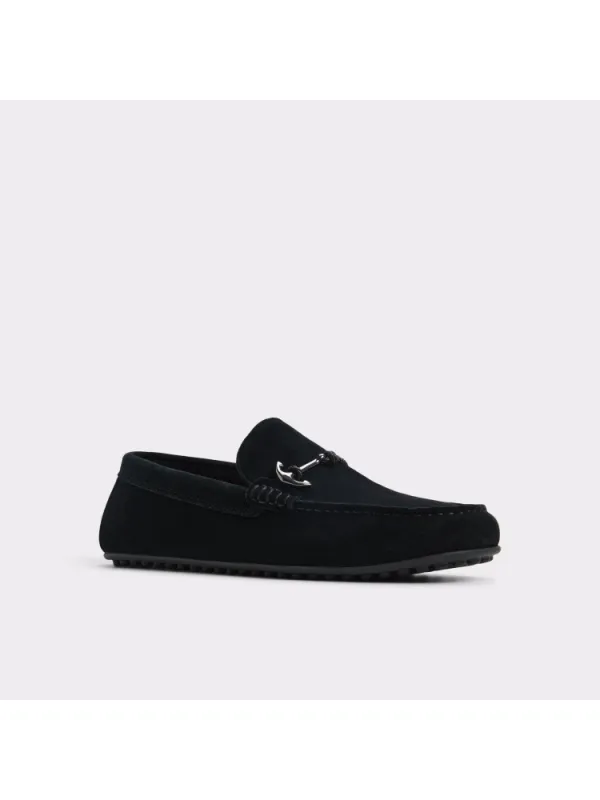 Black Retro Falt Bottom Leather Shoes