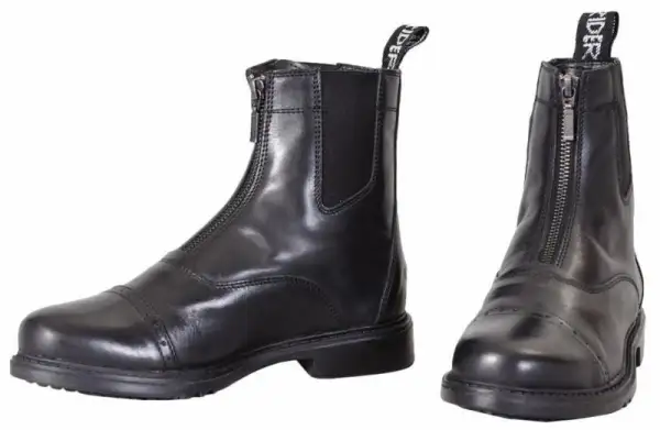 Sleek Zip Leather Paddock Boots