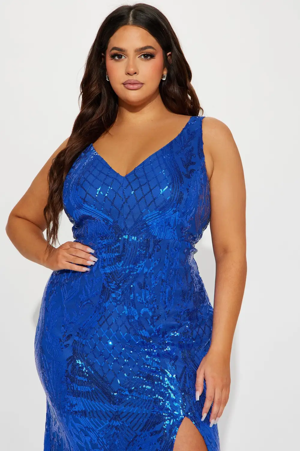Diva On The Move Sequin Maxi Dress - Royal