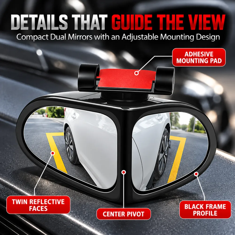 360° dual-lens blind spot rearview mirror