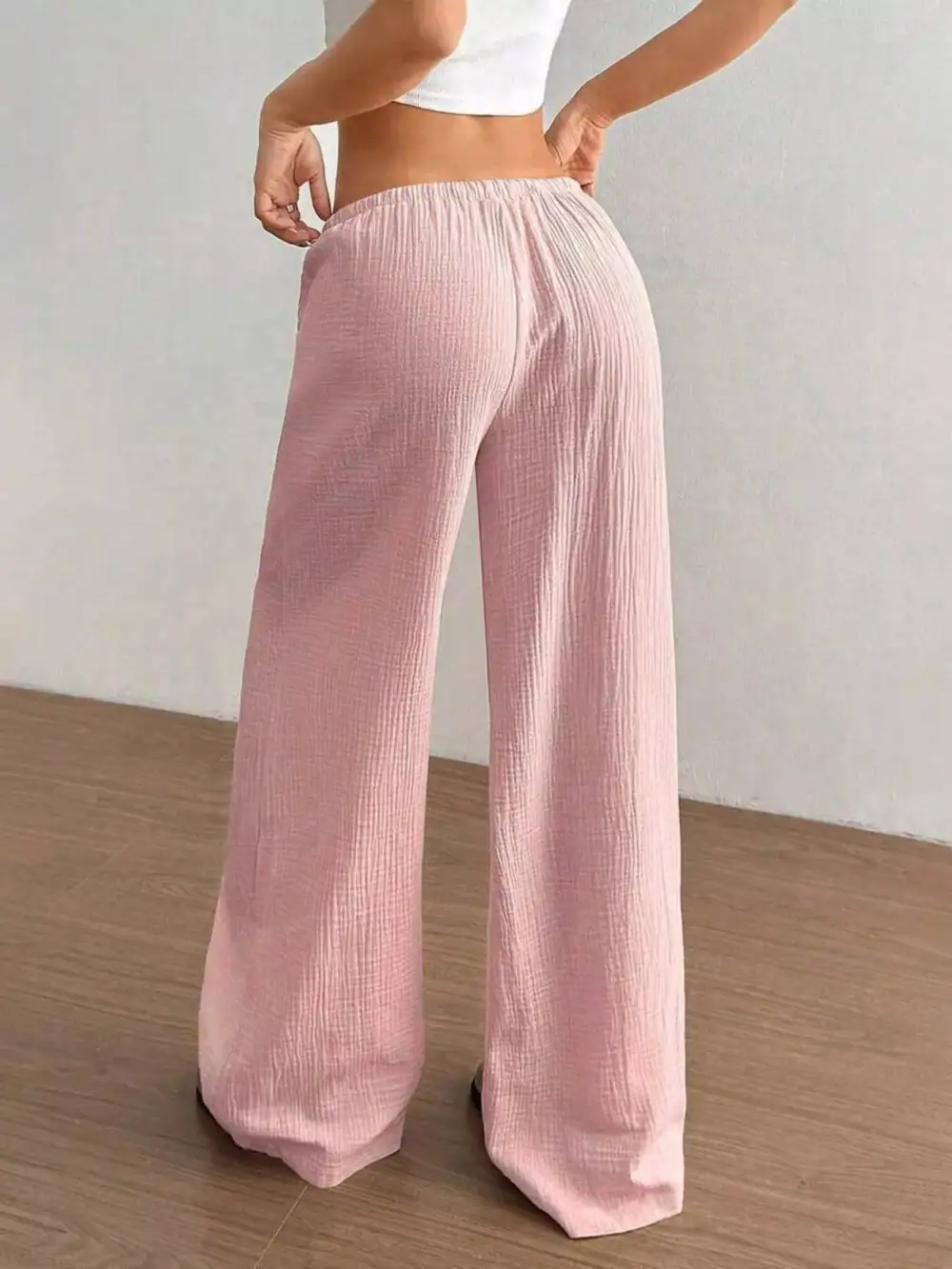 Full Size Drawstring Wide Leg Pants