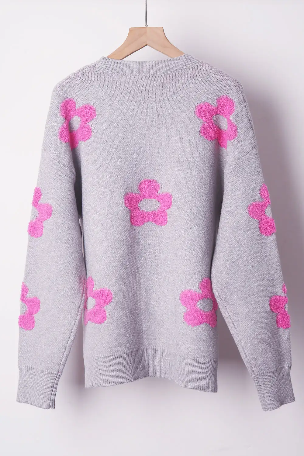 Women Flower Round Neck Sweater