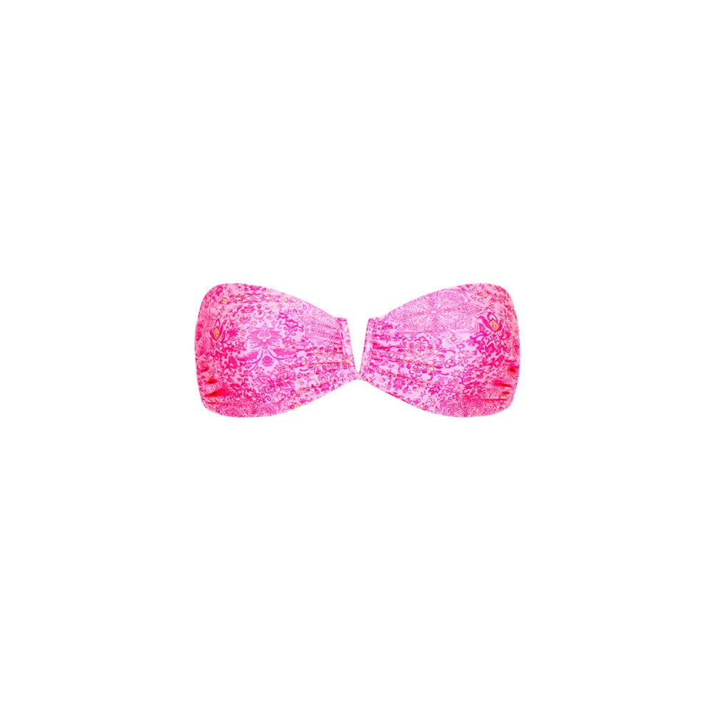 Multicolor V Strapless Bandeau Bikini Top