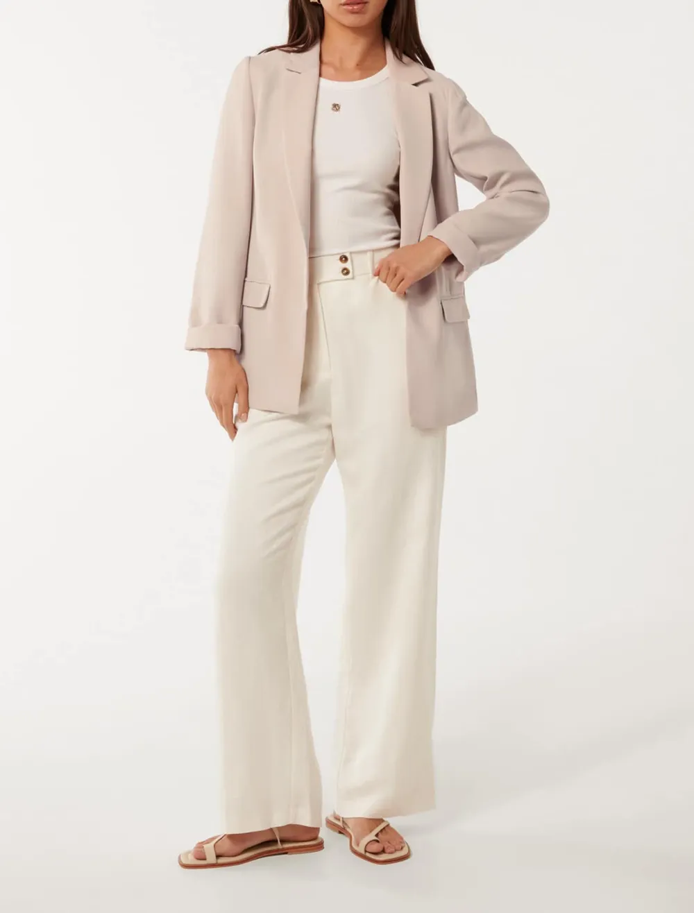 Lapel White Blazer