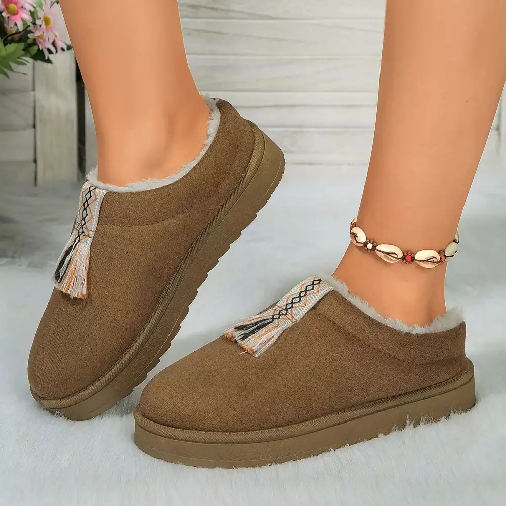Refined Round Toe Platform Slippers