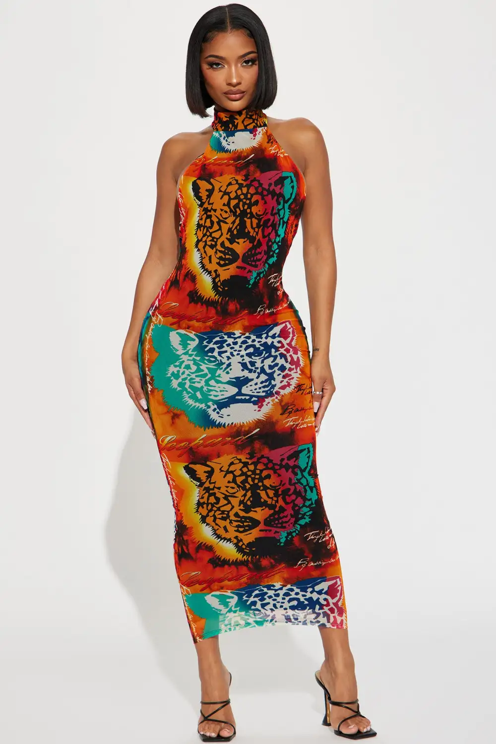 Safari Nights Mesh Maxi Dress - Multi Color