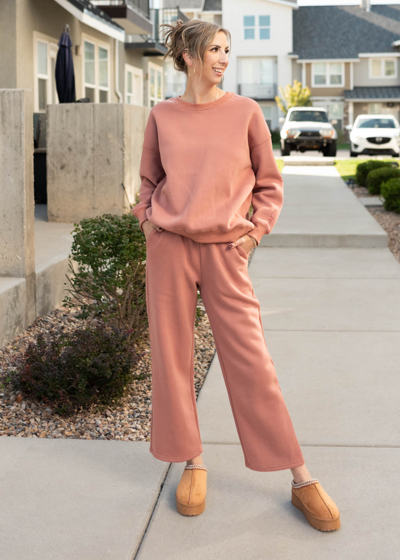 Heather Dusty Rose Happy Sweater