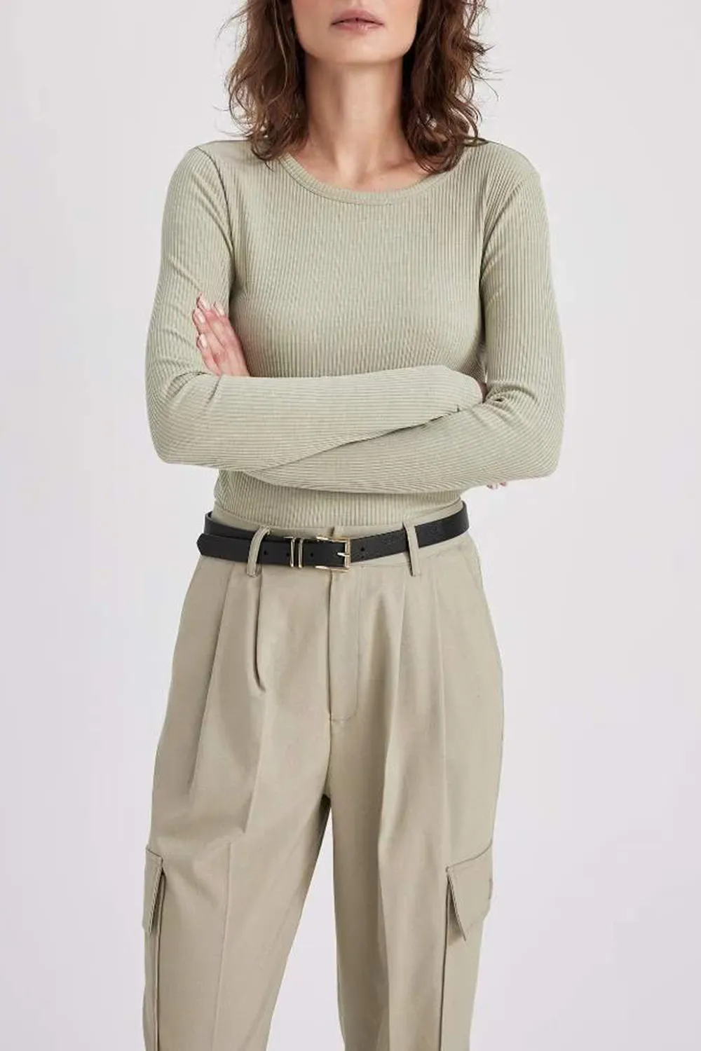 Soft Cotton Solid Long Sleeve Tee