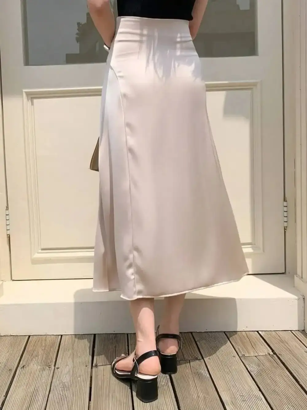 Asymmetric Wrap Midi Skirt