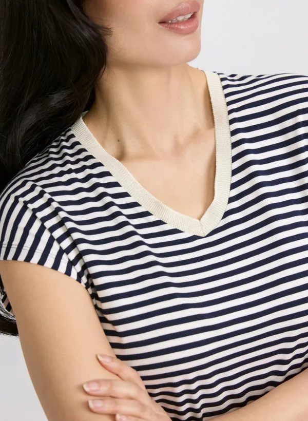 Striped V-Neck Top