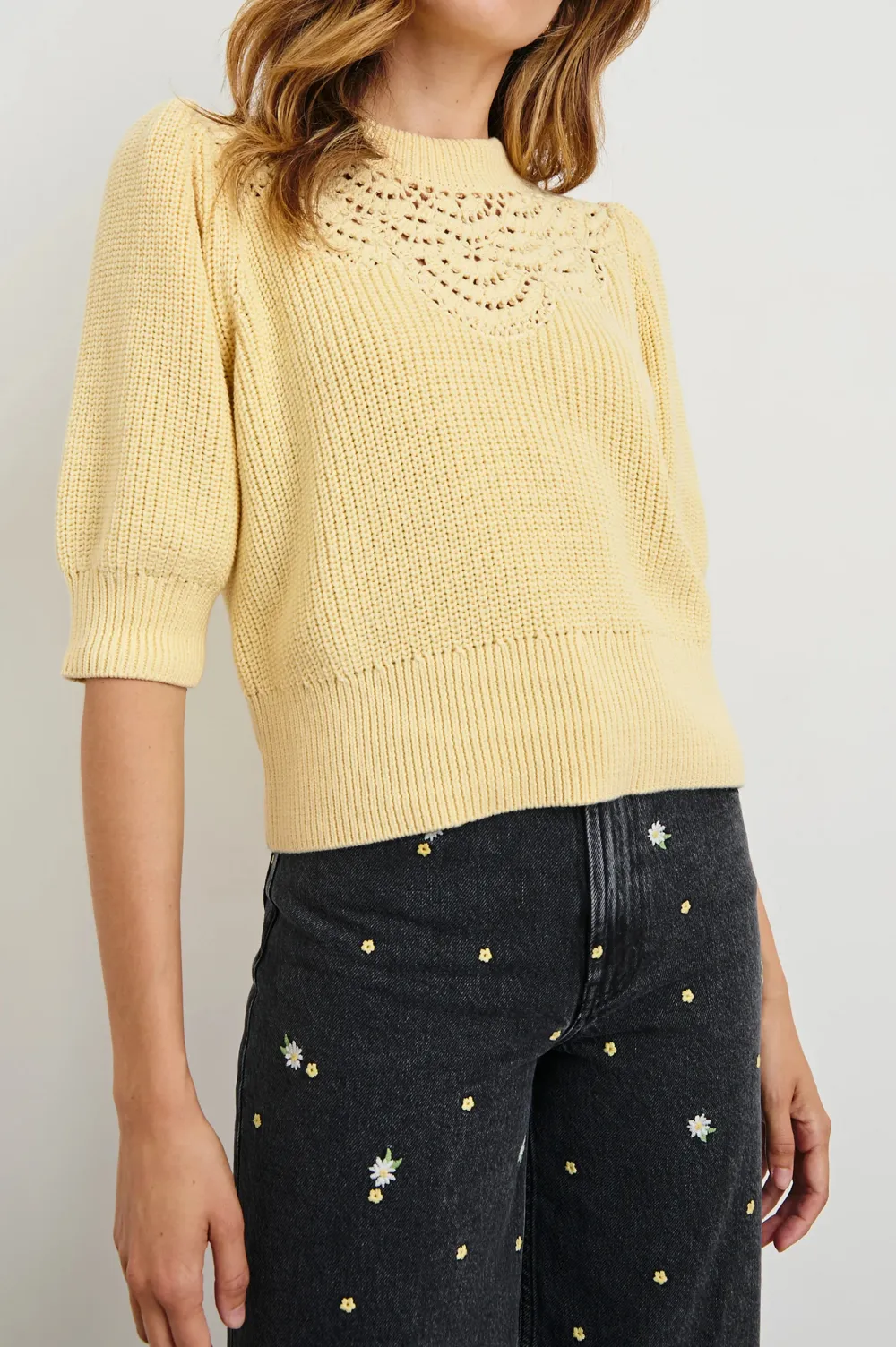 Crochet Round-Neck Women's Top