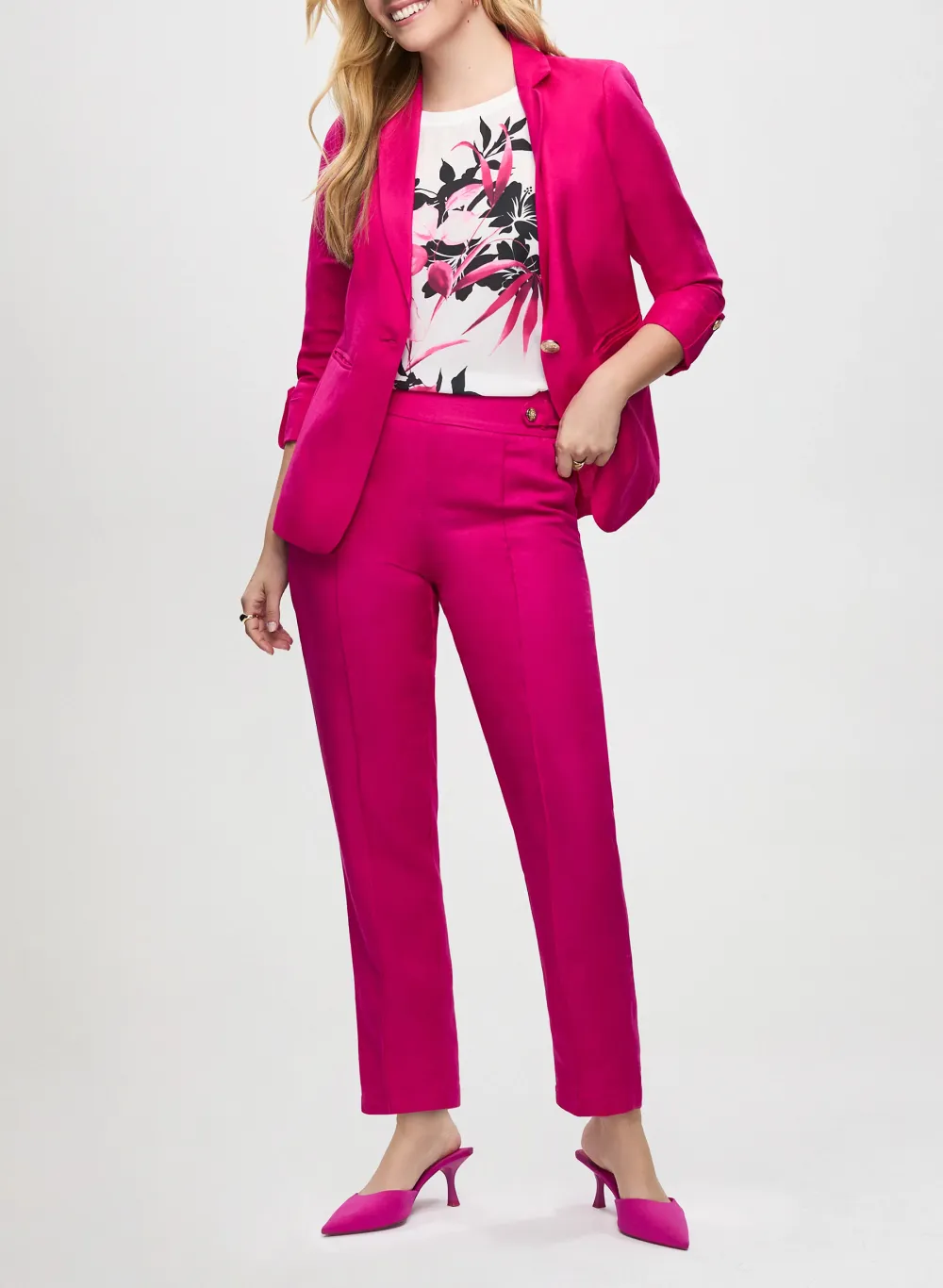 Ivory Linen Blend Blazer