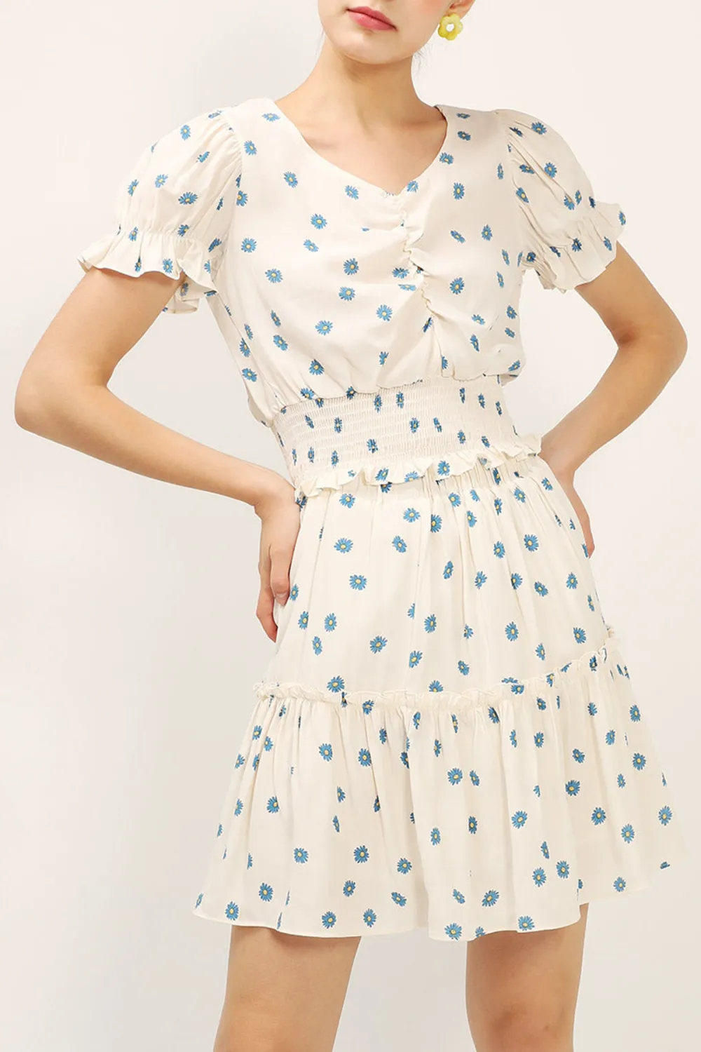 Printed Smocked Top