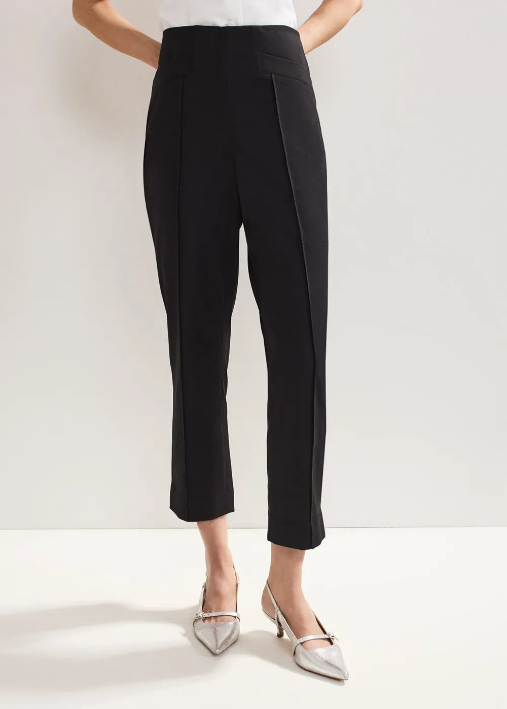 Black Casual Pleated Trousers