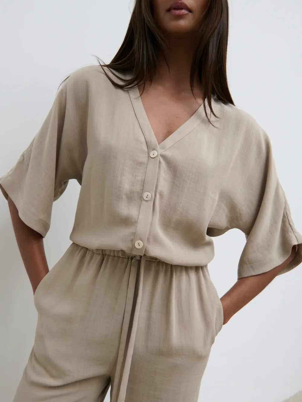 V-Neck Jumpsuit