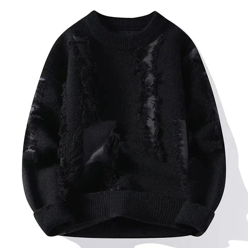 Fringe Detail Crewneck Sweater