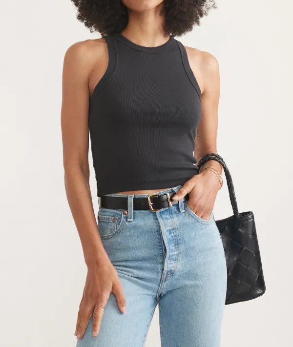 Lexi Rib Sun In High Neck Crop Tank