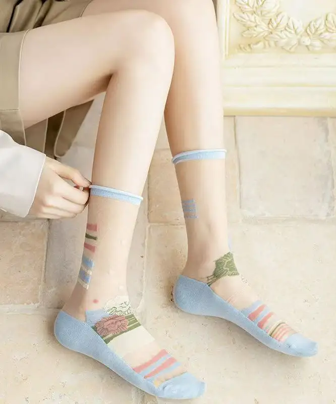 Jacquard Mesh Thin Socks