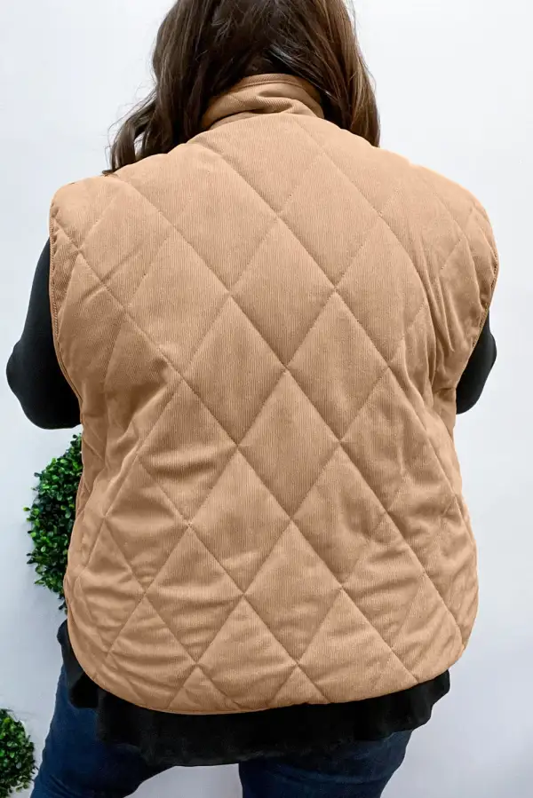 Camel Plus Size Quilted Cord