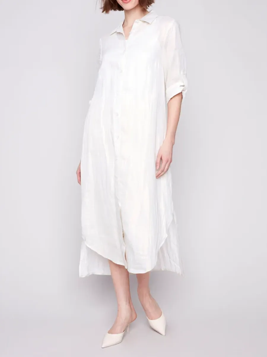 Elegant Solid Color Waist Dress For Women