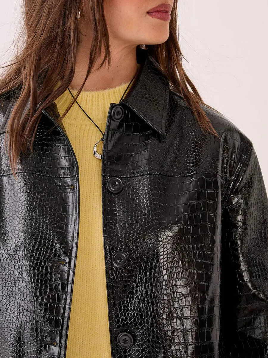 Women's Vintage Leather & Shearling Cropped Jacket