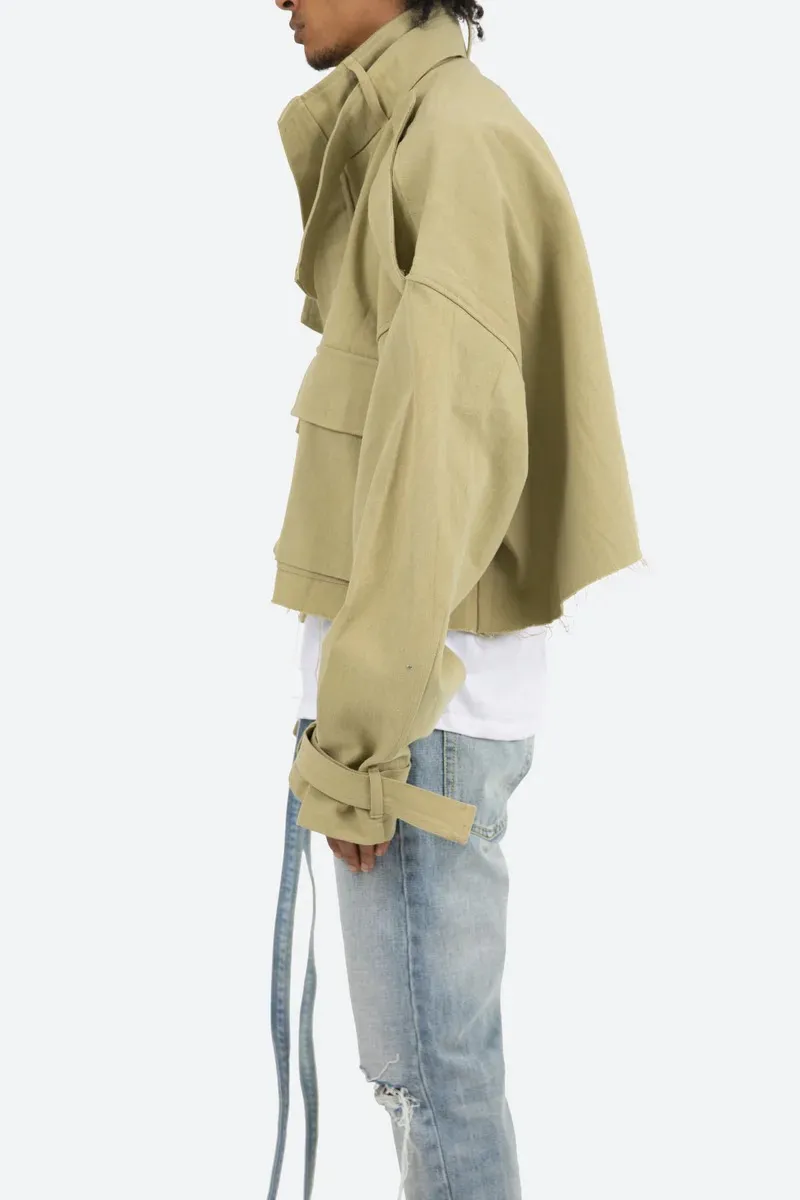 KHAKI CROP STYLE CARGO JACKET