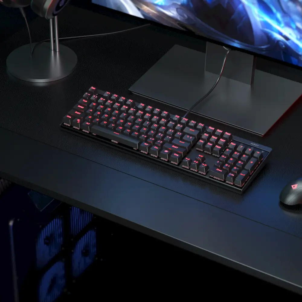 AUKEY KMG6 Mechanical Keyboard Red Switches 104key