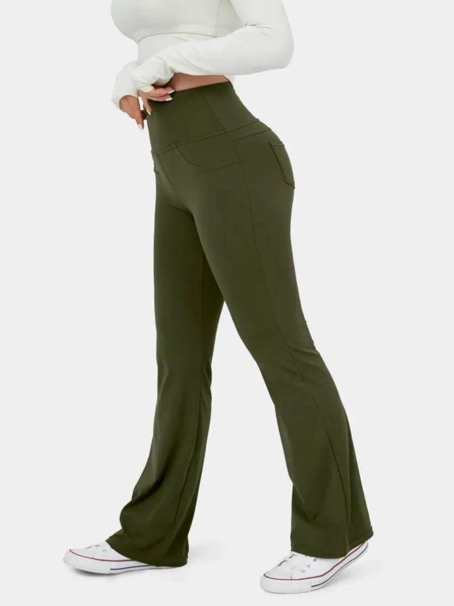 High Waisted Back Pocket Flare Yoga Leggings