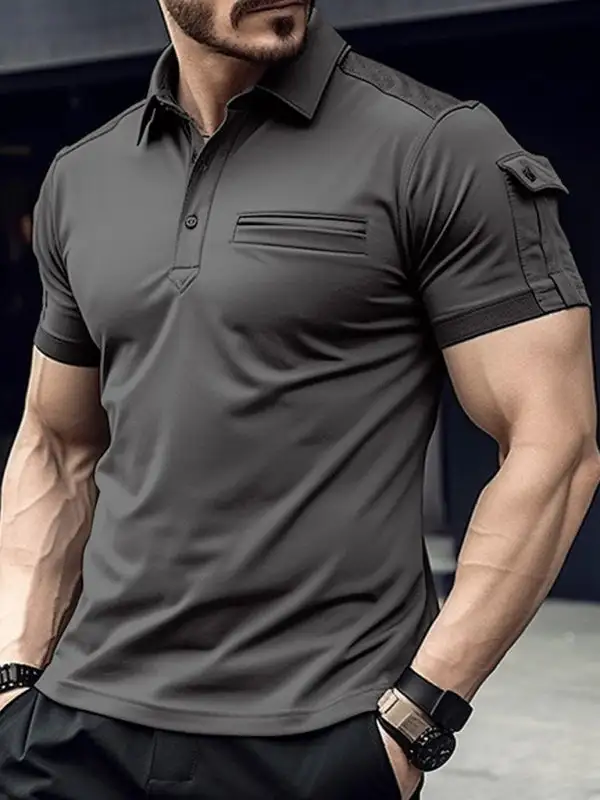 Casual Pocket Detail Athletic Shirt