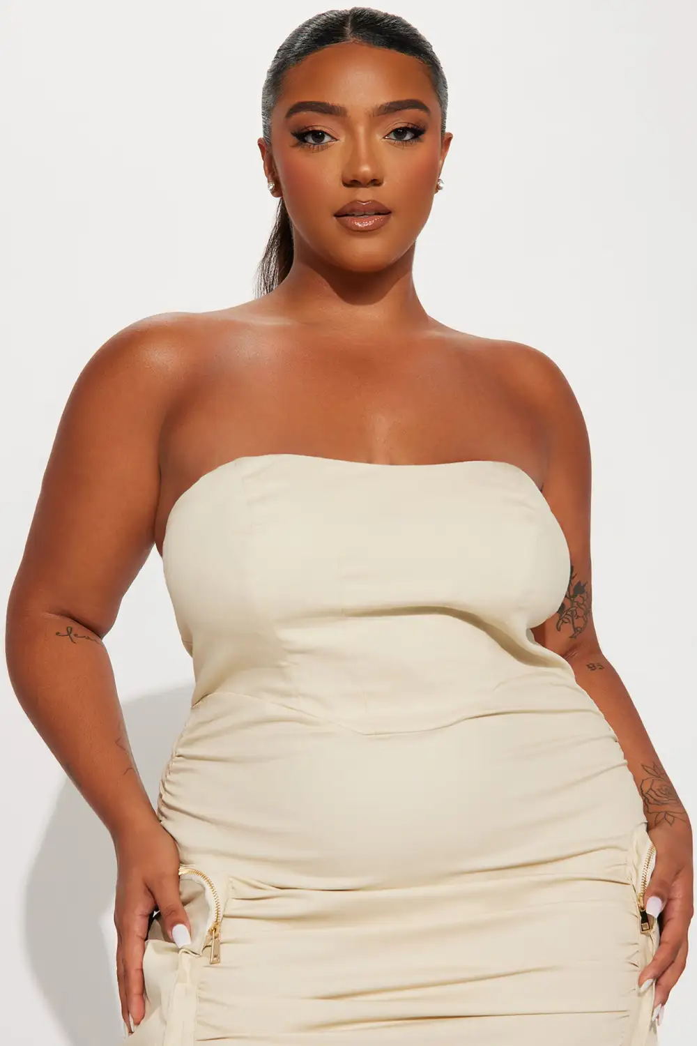 Camila Cargo Midi Dress - Beige