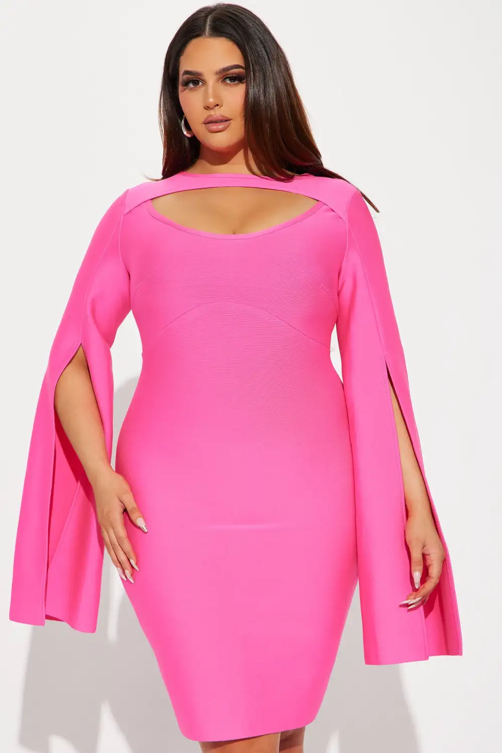 Hong Kong Bandage Midi Dress - Pink