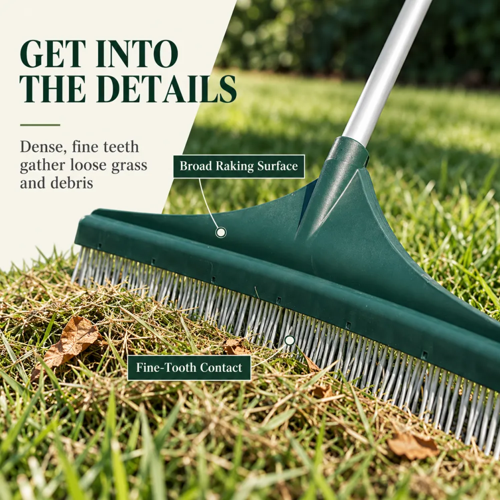 Multi-Purpose Lawn & Carpet Grooming Rake