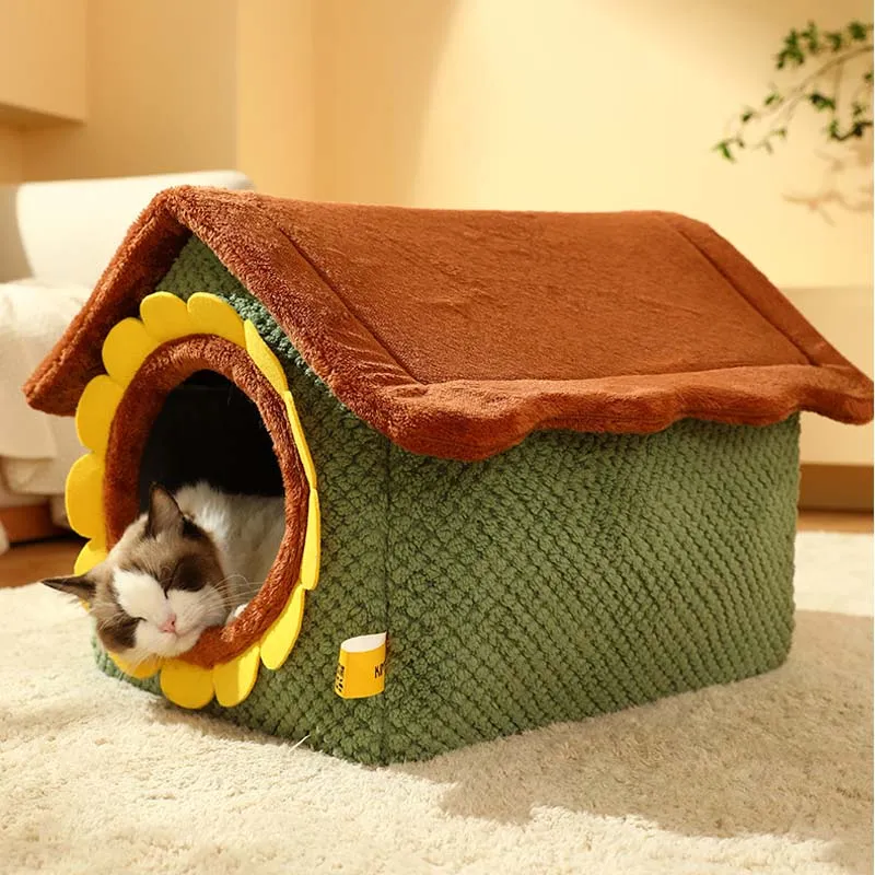 Adorable Sunflower Farm Plush Cat House