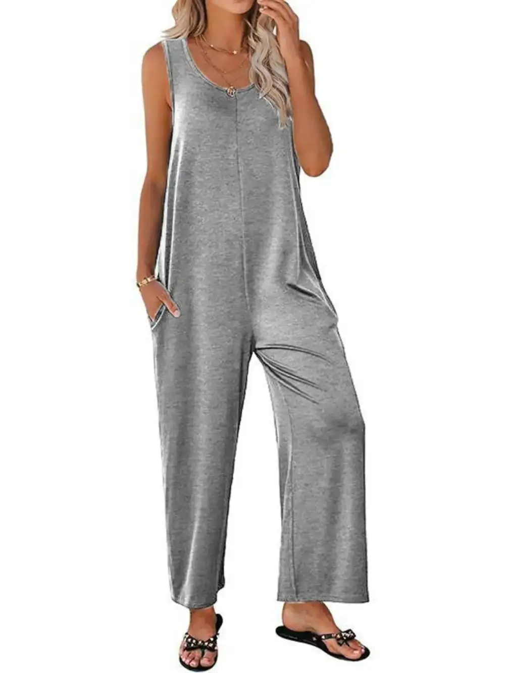 Streetwise Wide Leg Sleeveless Jumpsuit