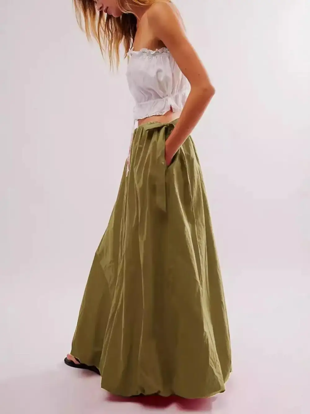 Pocket Side Maxi Skirt