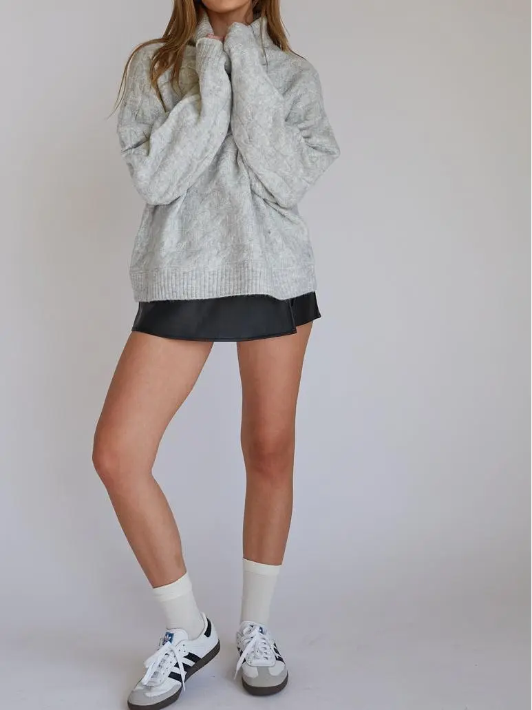 Cable Knit Turtleneck Chunky Sweater