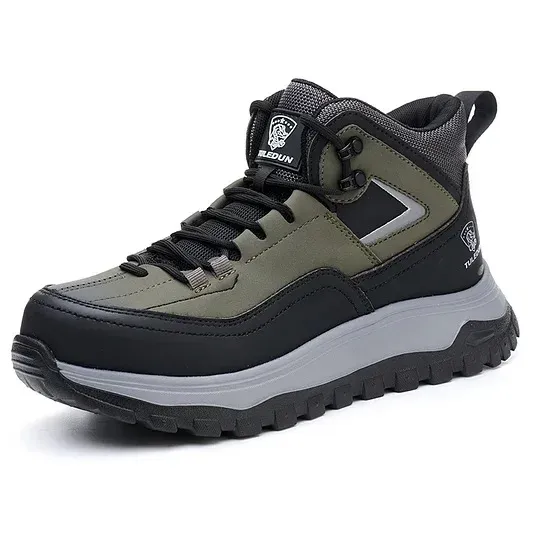 Men's Orthopedic Protective Hiking/Work Boots—Waterproof, Slip-Resistant, Impact-Resistant, Puncture-Proof—Wide Toe Box, Arch Support, Ankle Support