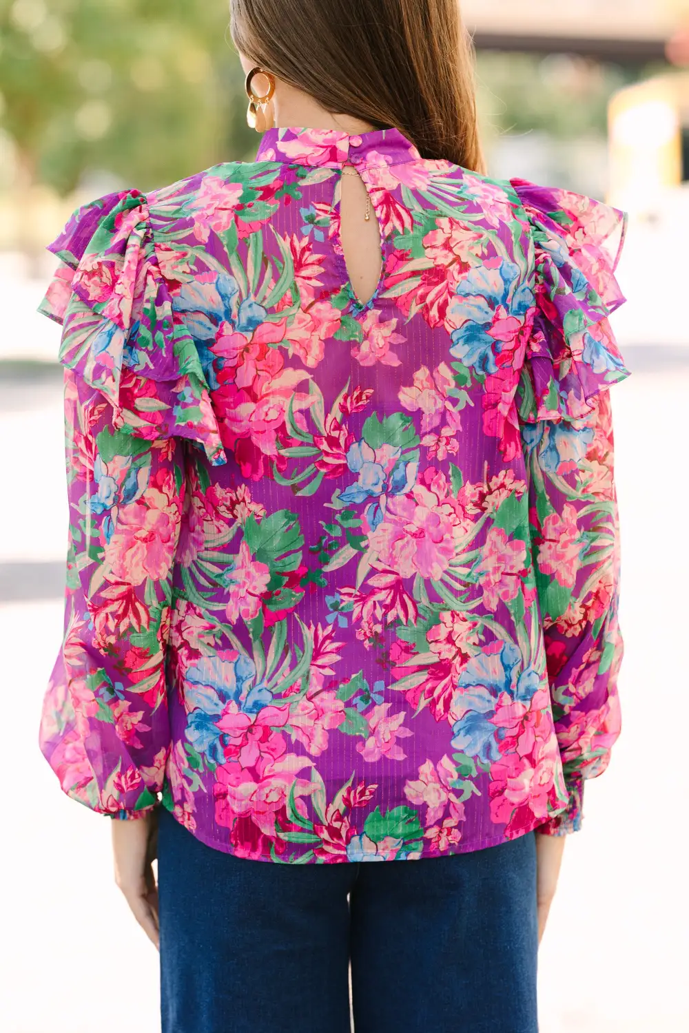 It's Your Life Purple Floral Blouse