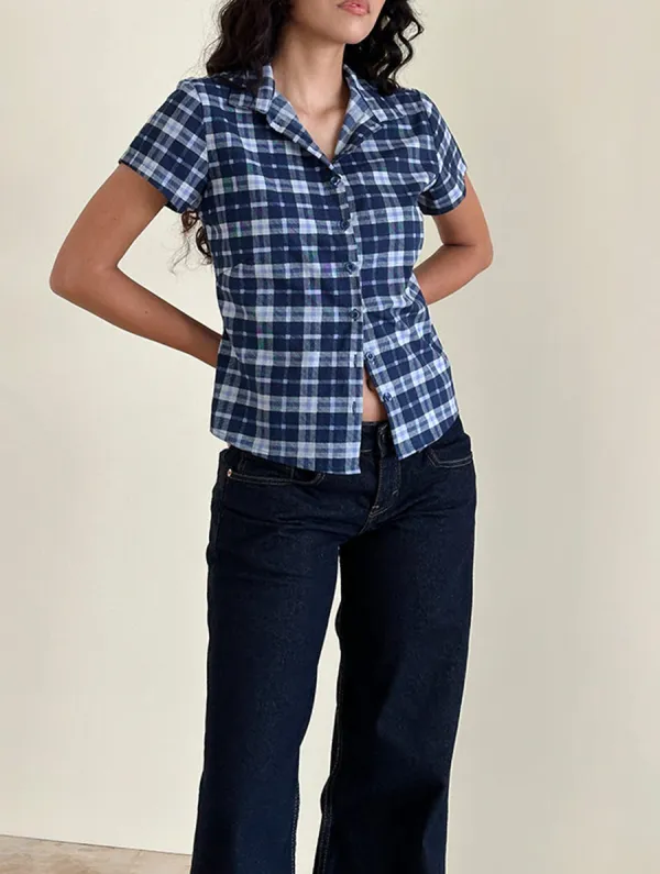 Tartan Dark Blue Shirt