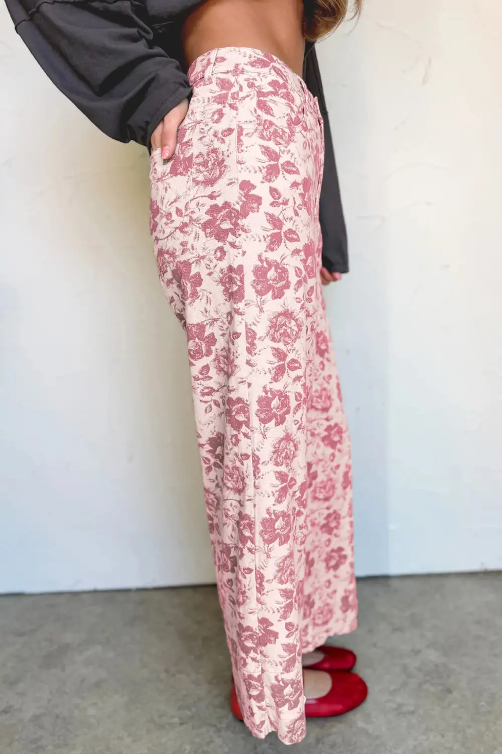 Floral Print Vintage Shift Jeans