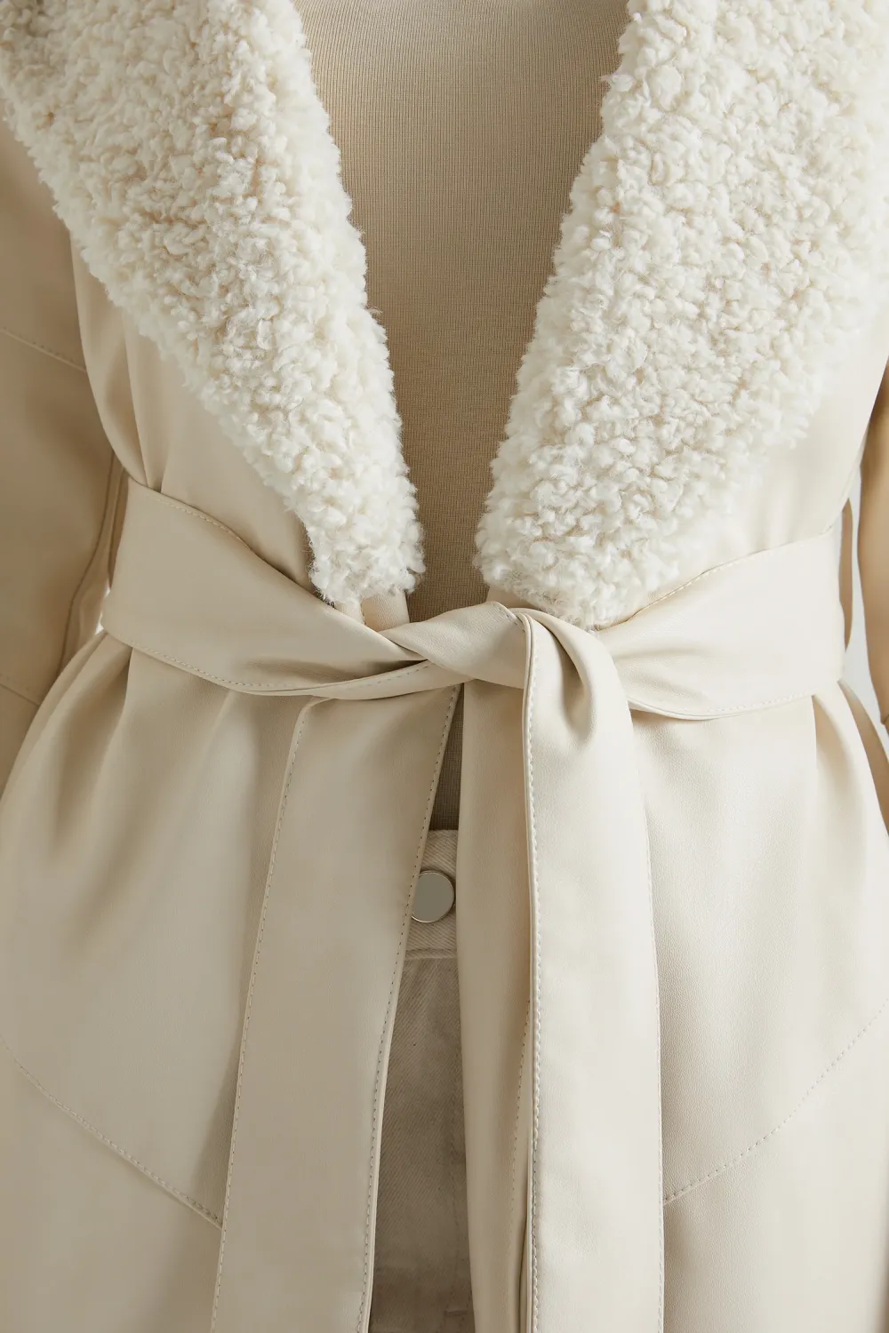 Oversized Warm Tie Waist Coat