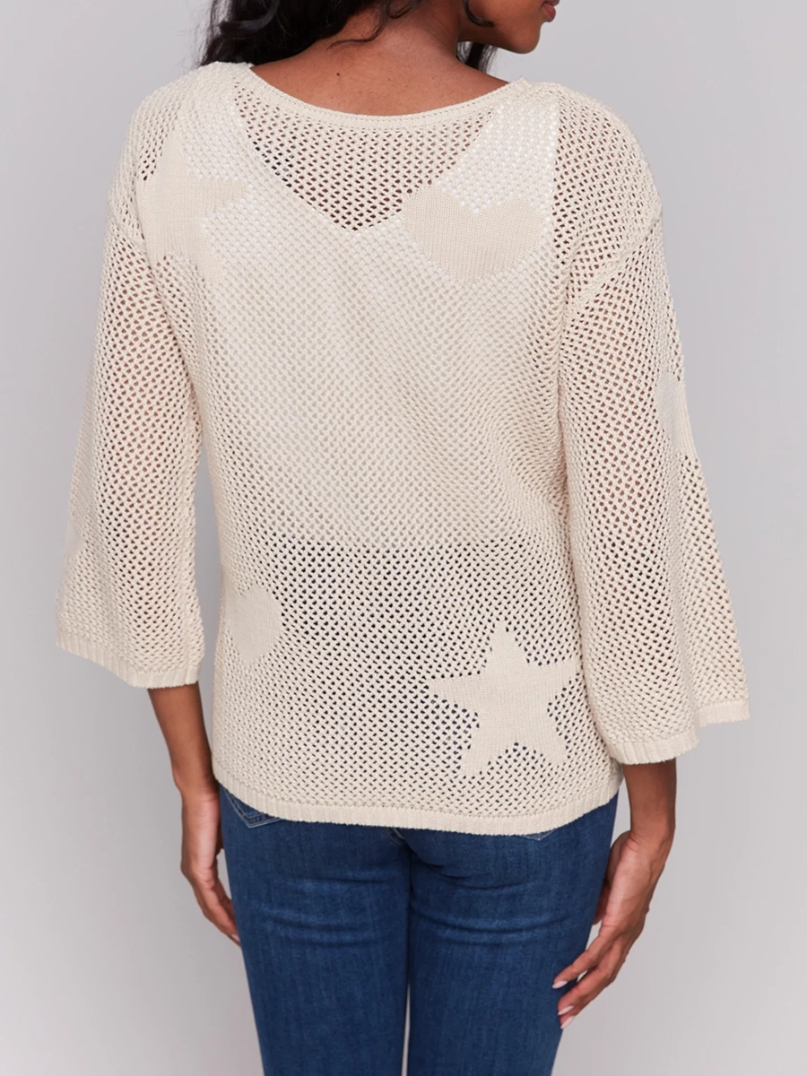 Women's Lively and Cute Star Hollow Blouse