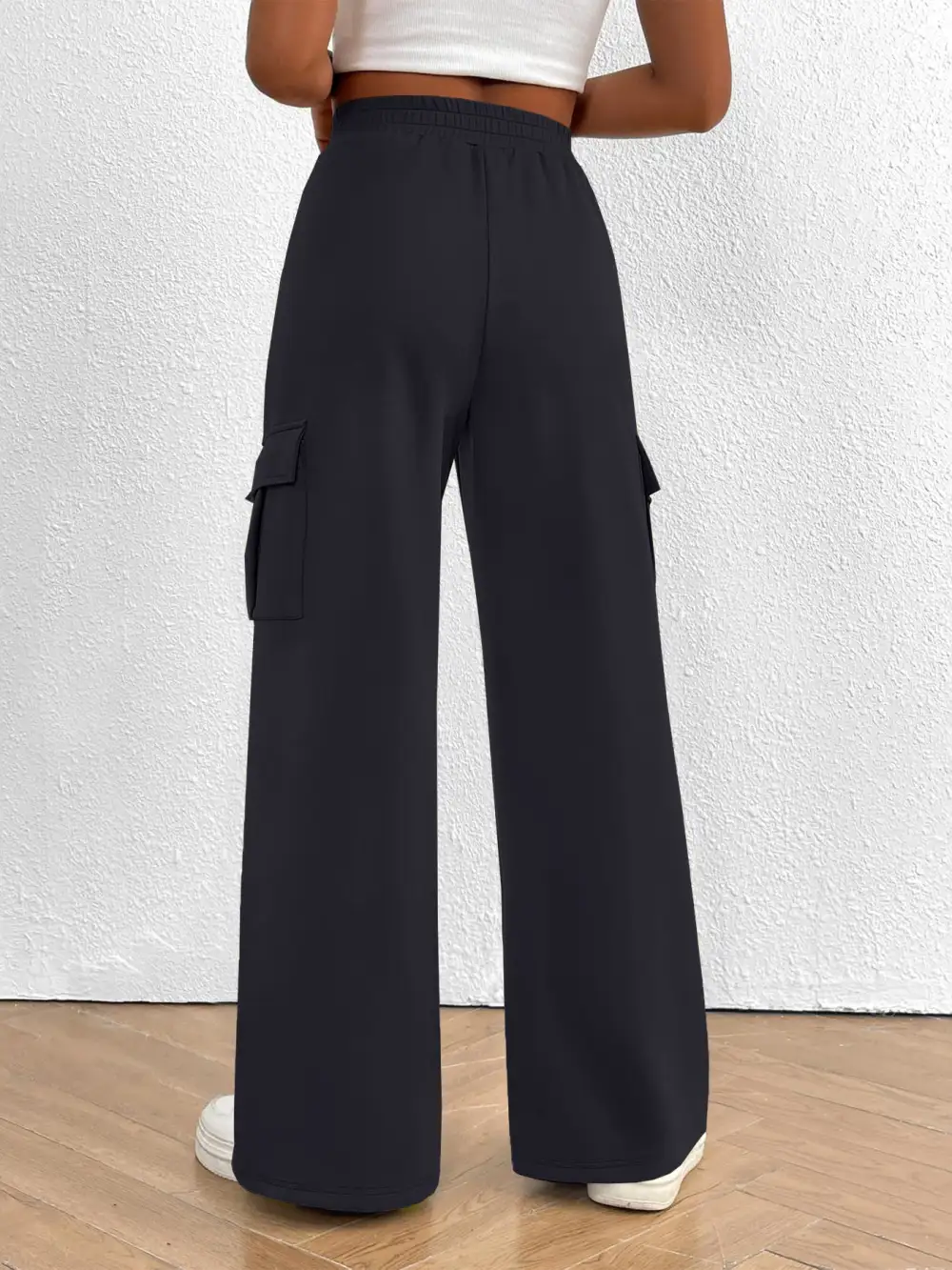 High Waist Cargo Pants With Drawstring