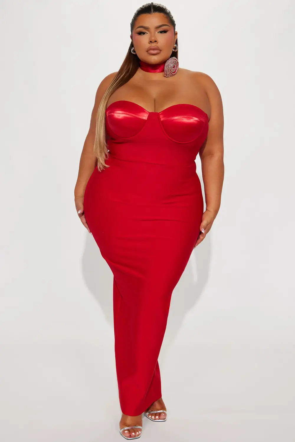 Divine Bandage Maxi Dress - Red