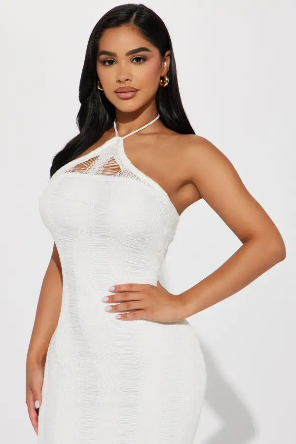 Demi Crochet Maxi Dress - White