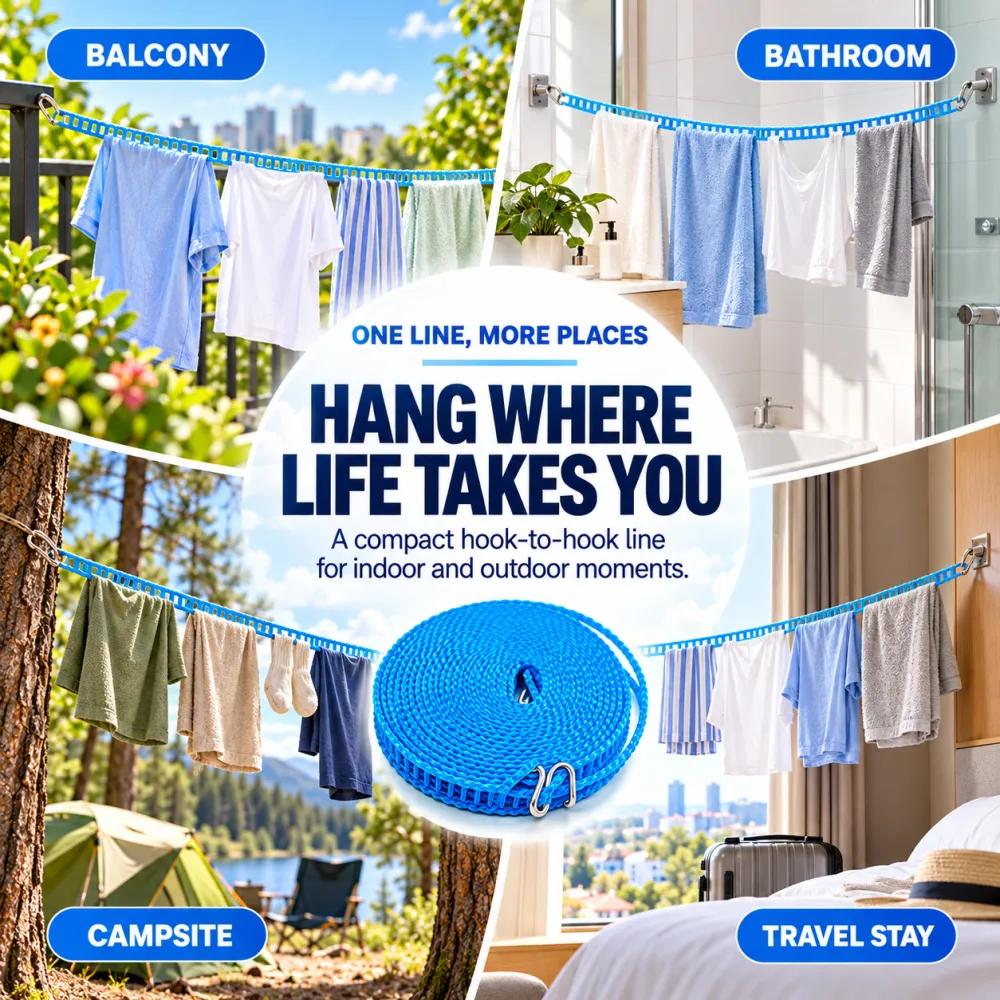 Clothesline Rope Nylon Set Anti-Slip for Clothes Hangers