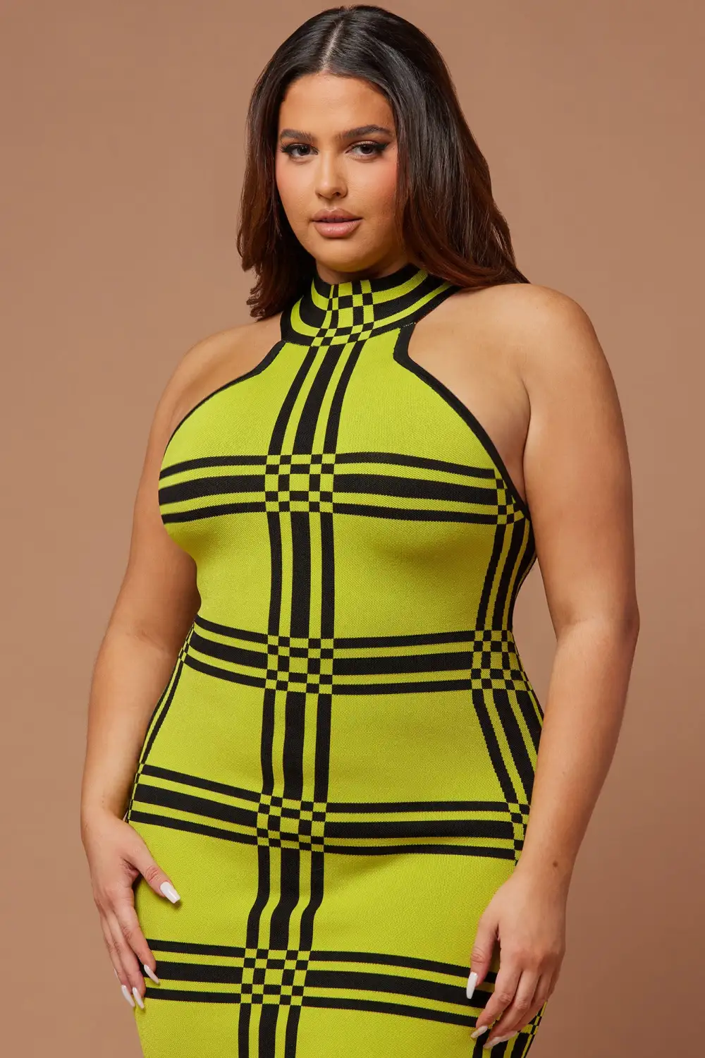 Donna Knit Midi Dress - Chartreuse