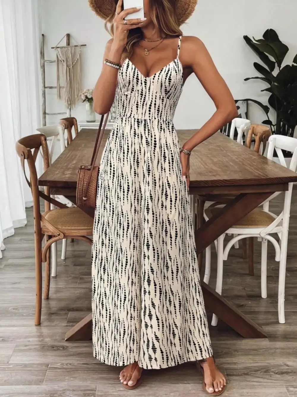 Wide Leg Spaghetti Jumpsuit