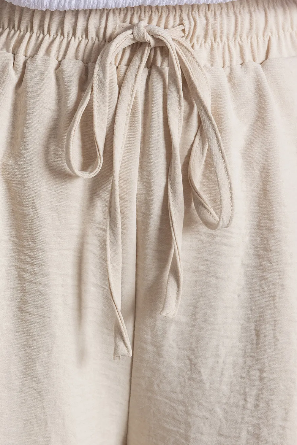 Pleated Fabric Breathable Casual Style Women's Shorts