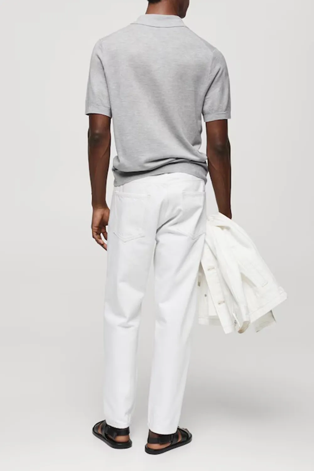 Buttoned Micro-Structure Knitted Polo Shirt